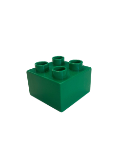 Lego Duplo kostka tm. zelená 2x2